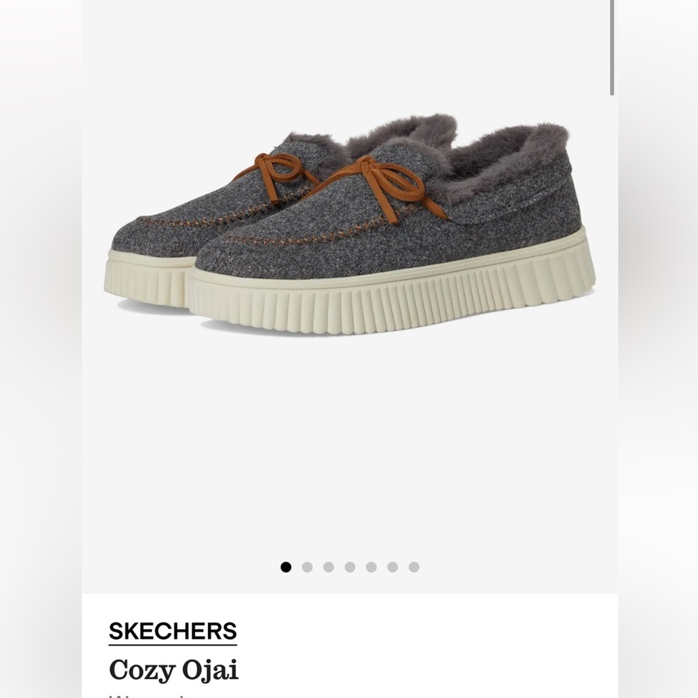 Skechers Cozy OJAI Slippers Moccasins Women’s 10 Gray Comfy Slip On Faux Fur - Picture 5 of 6